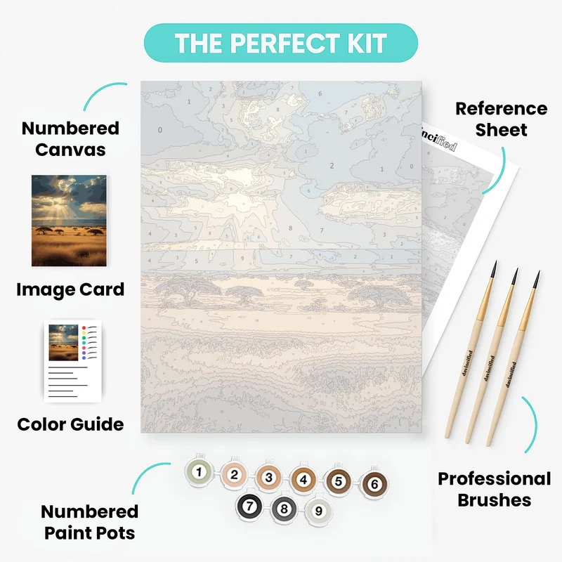 African Savanna Sunset - Paint by Numbers Kit