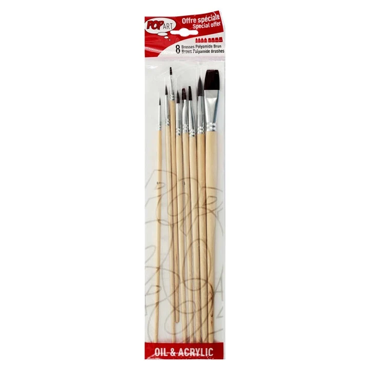 Pebeo Paint Brushes, Set of 8 [950251]