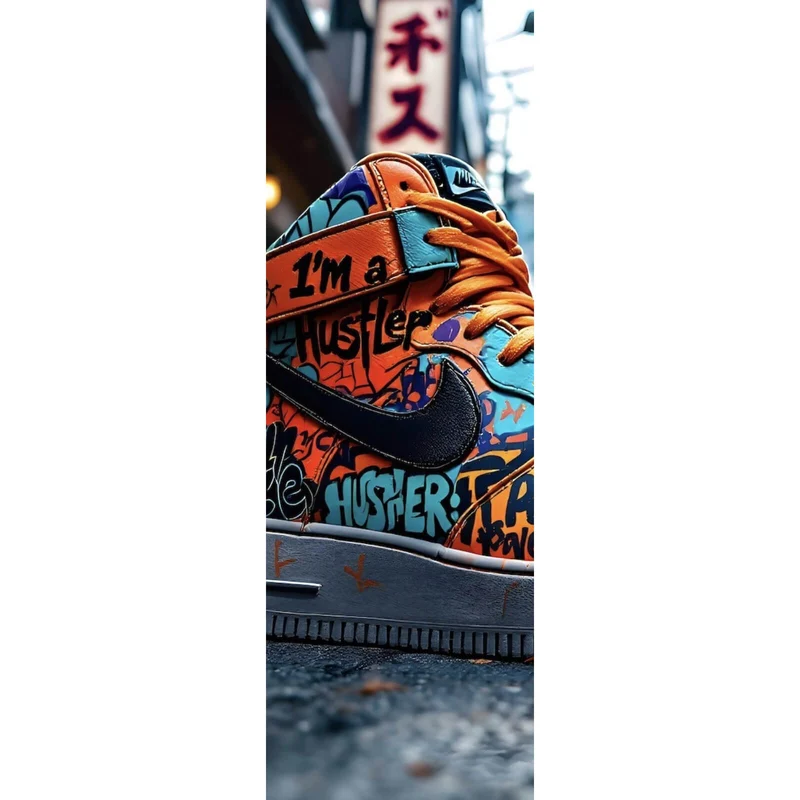Spannrahmenbild Sneaker Streetart Panorama Hoch