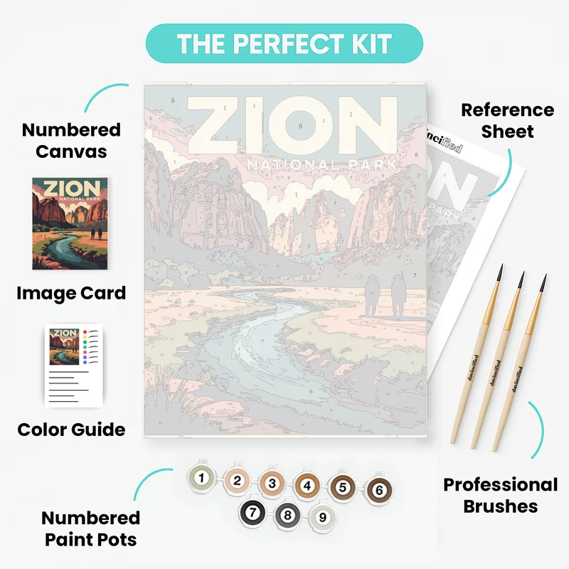 Zion Desert Canyon Adventure - Paint by Numbers Kit