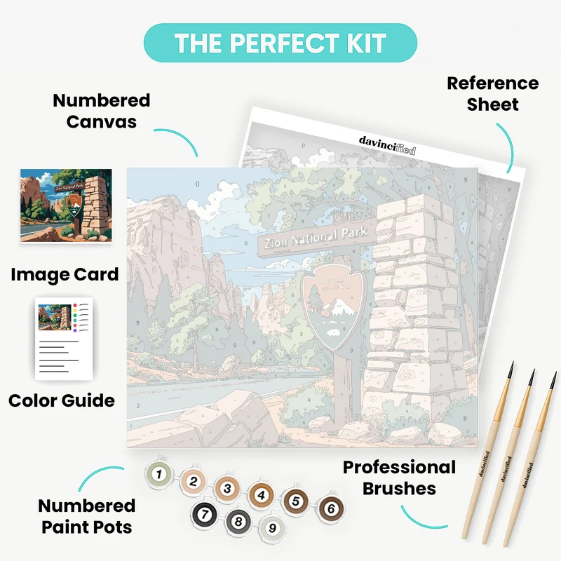 Zion National Park Entrance - Paint by Numbers Kit