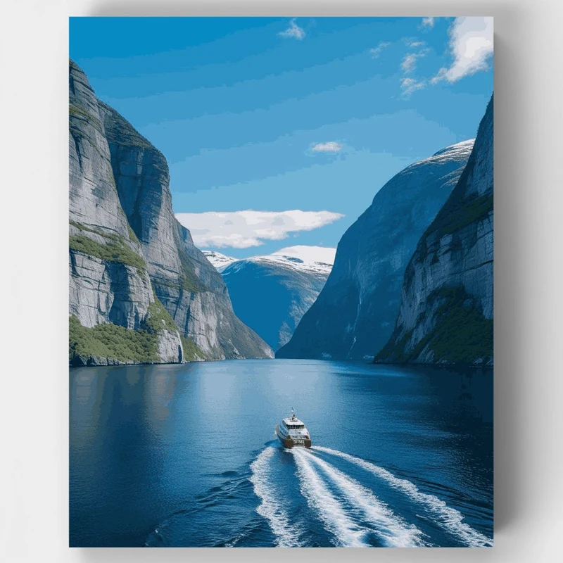 Norwegian Fjord Cruise - Paint by Numbers Kit