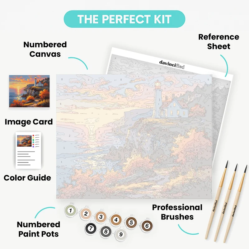 Lighthouse Keeper's Autumn Evening - Paint by Numbers Kit