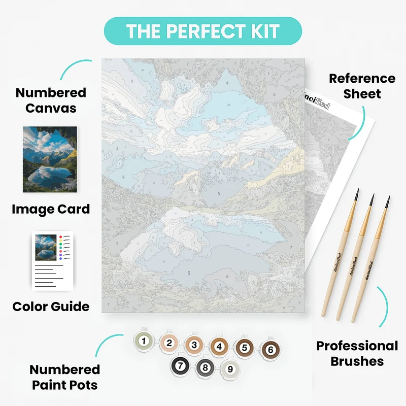 Mountain Lake Cave View - Paint by Numbers Kit