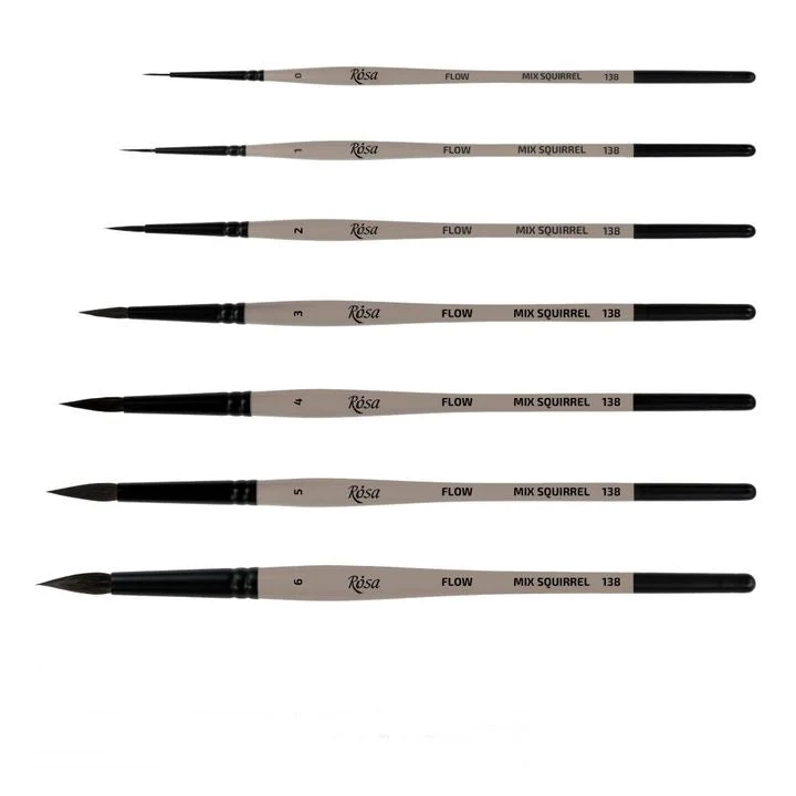 ROSA Flow 138 Round Brush, Synthetic and Squirrel Hair