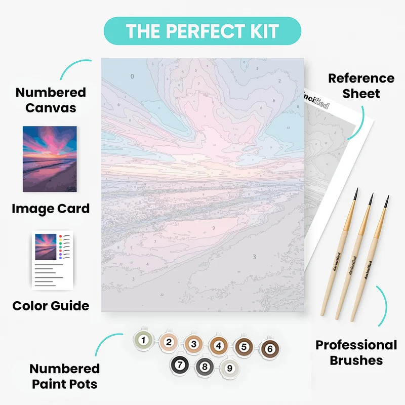 Vibrant Beach Sunset - Paint by Numbers Kit