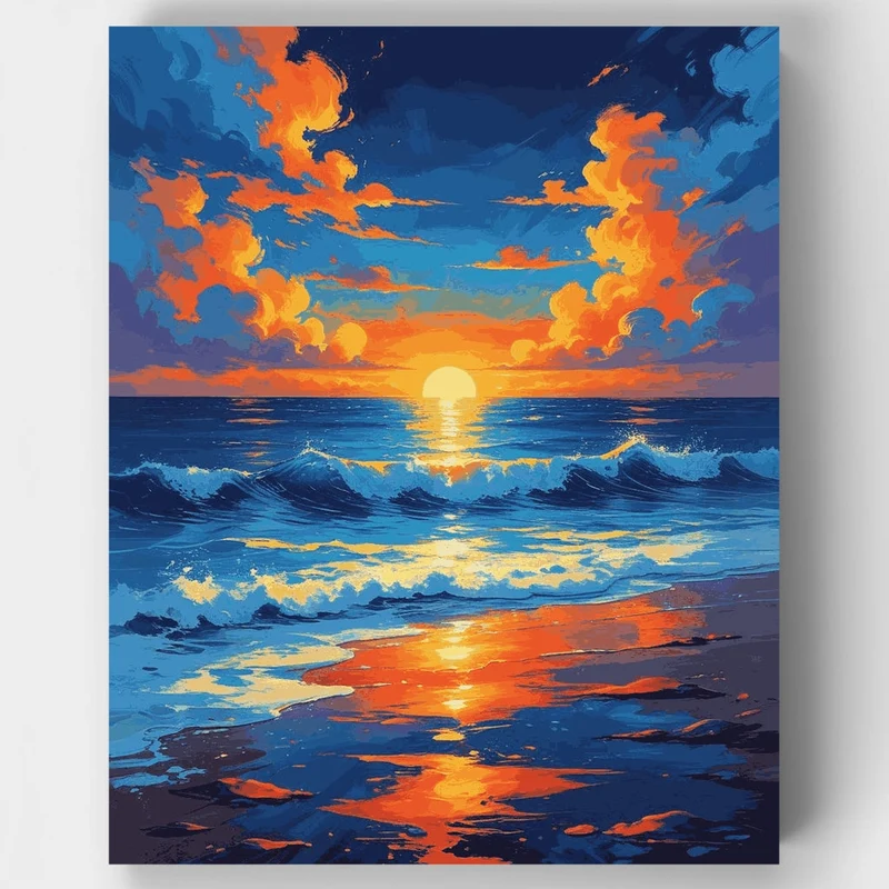Ocean Sunset Seascape - Paint by Numbers Kit