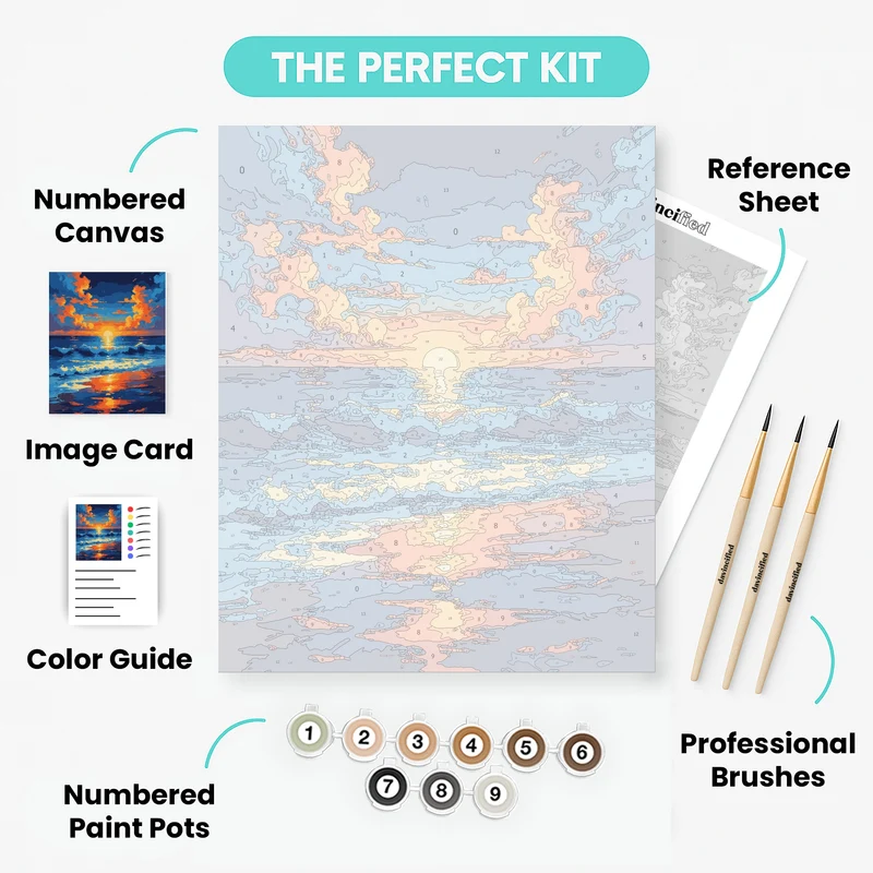 Ocean Sunset Seascape - Paint by Numbers Kit