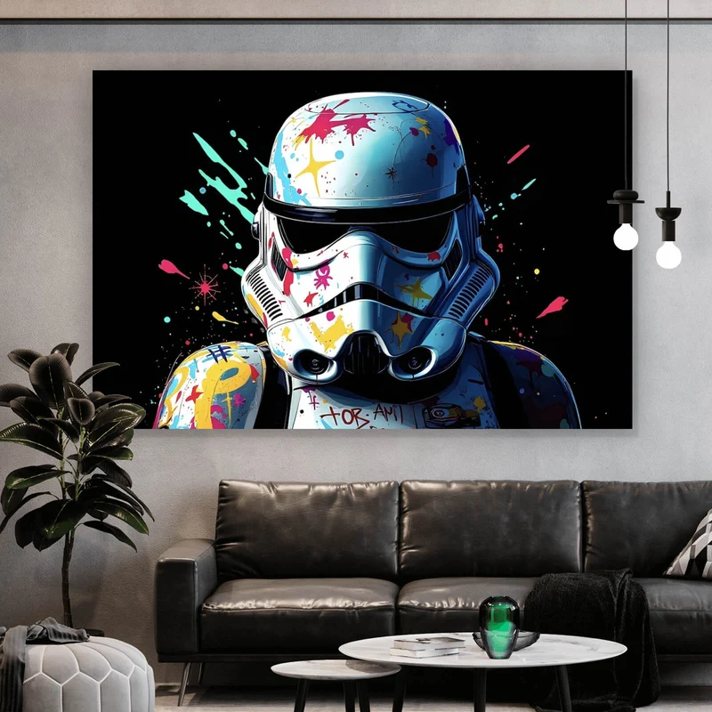 Acrylglasbild Stormtrooper Graffiti Querformat