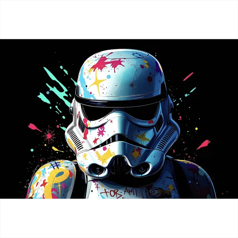 Aluminiumbild Stormtrooper Graffiti Querformat
