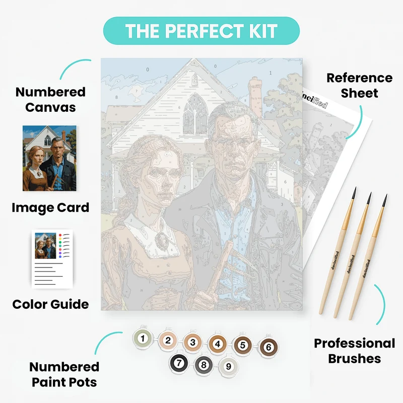 American Gothic Parody - Paint by Numbers Kit
