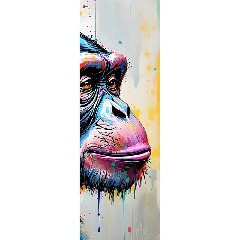 Poster Affe mit Kopfhörer Graffiti Panorama Hoch