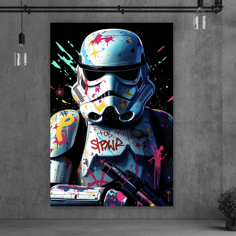 Spannrahmenbild Stormtrooper Graffiti Hochformat