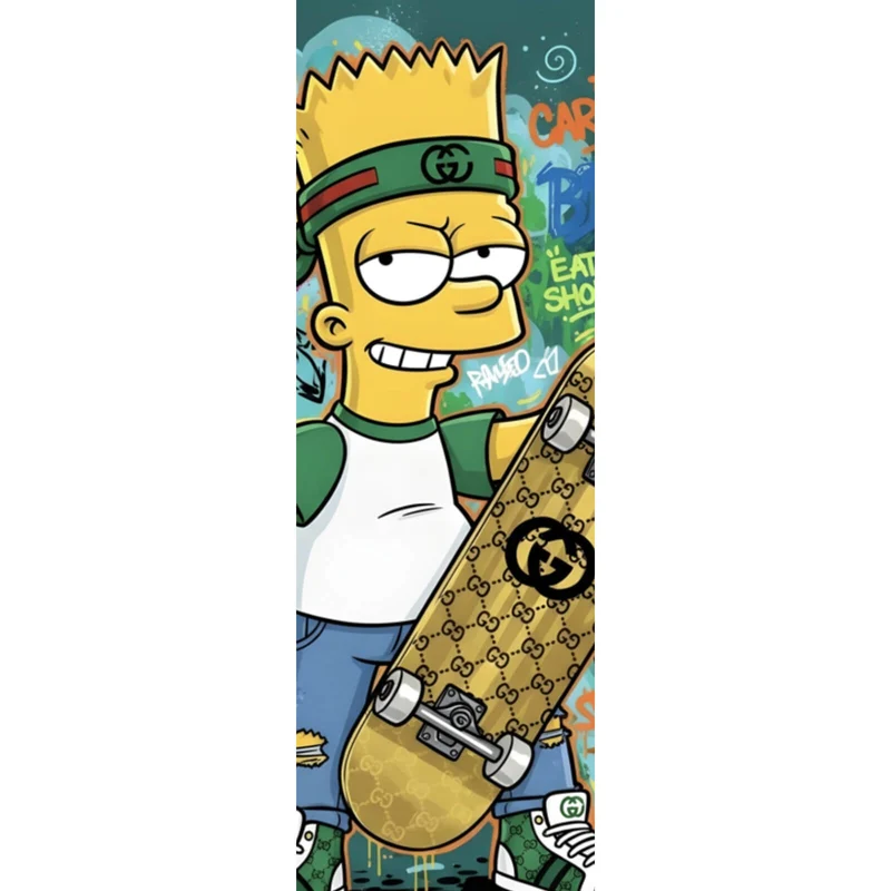 Aluminiumbild gebürstet Skateboarder Graffiti Panorama Hoch