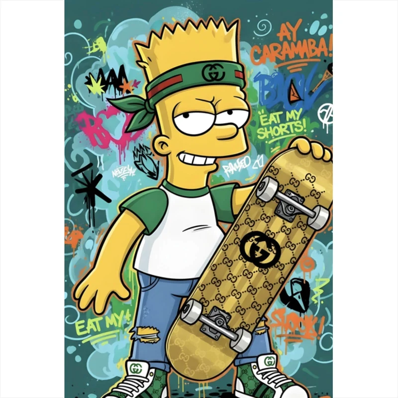 Aluminiumbild Skateboarder Graffiti Hochformat