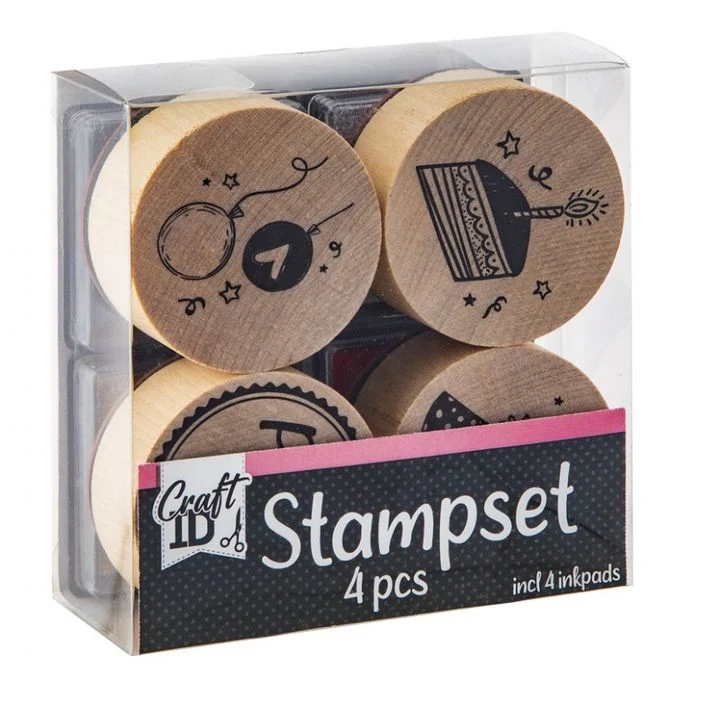Wooden Stamps Celebration Set of 4