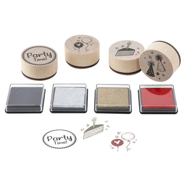Wooden Stamps Celebration Set of 4
