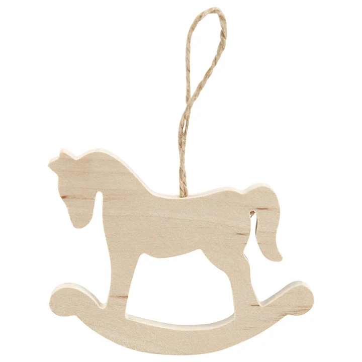 Wooden Horse Christmas Ornament