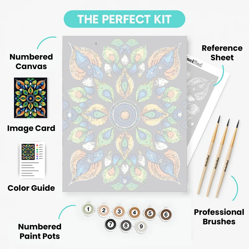 Vibrant Peacock Mandala - Paint by Numbers Kit