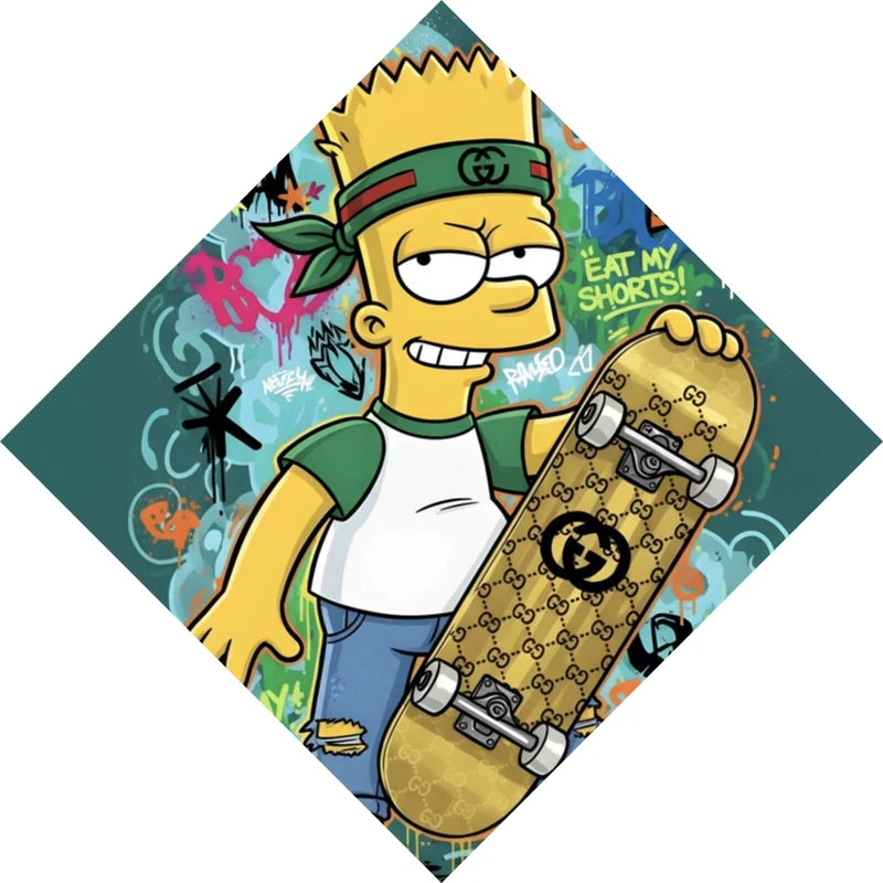 Poster Skateboarder Graffiti Raute