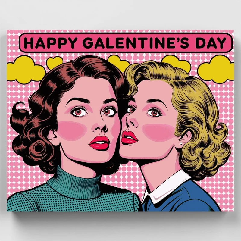 Pop Art Galentine's Day Friendship - Paint by Numbers Kit