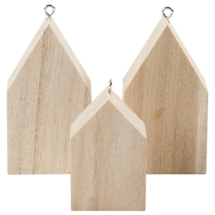 Wooden Hanging House Set of 3