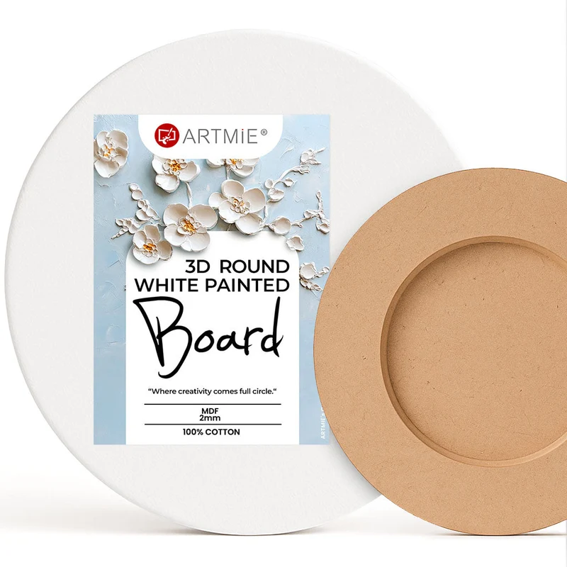 ARTMiE Double-Sided Round 3D Board With Gesso