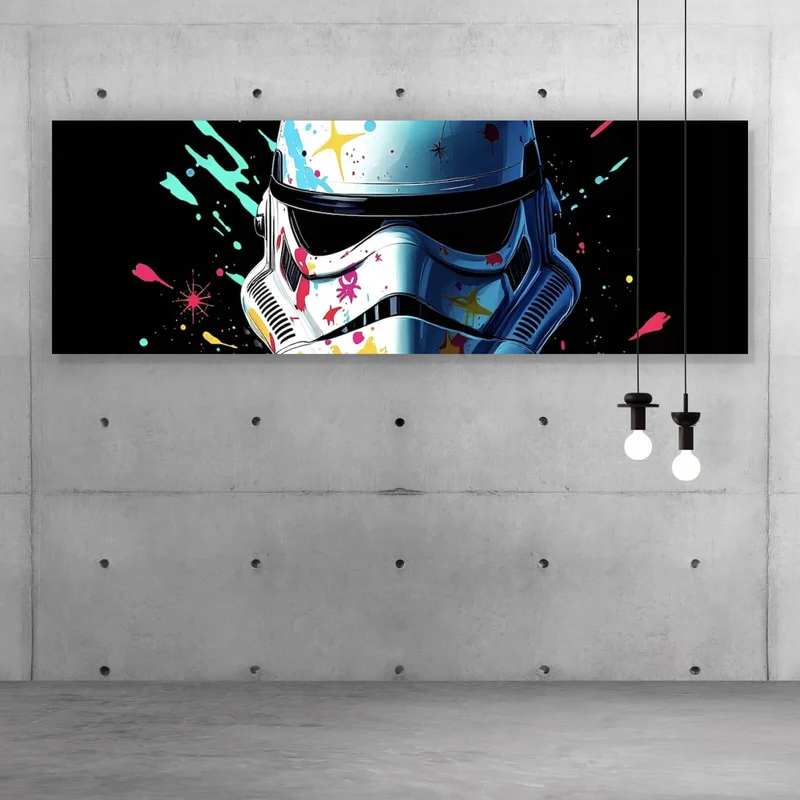 Aluminiumbild gebürstet Stormtrooper Graffiti Panorama