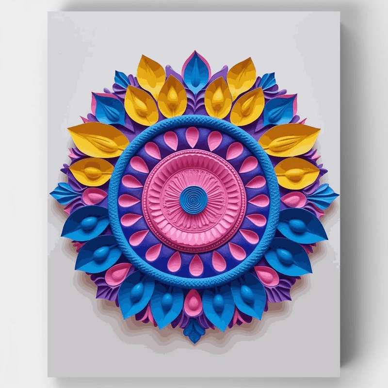 Ornate Floral Mandala Design - Paint by Numbers Kit