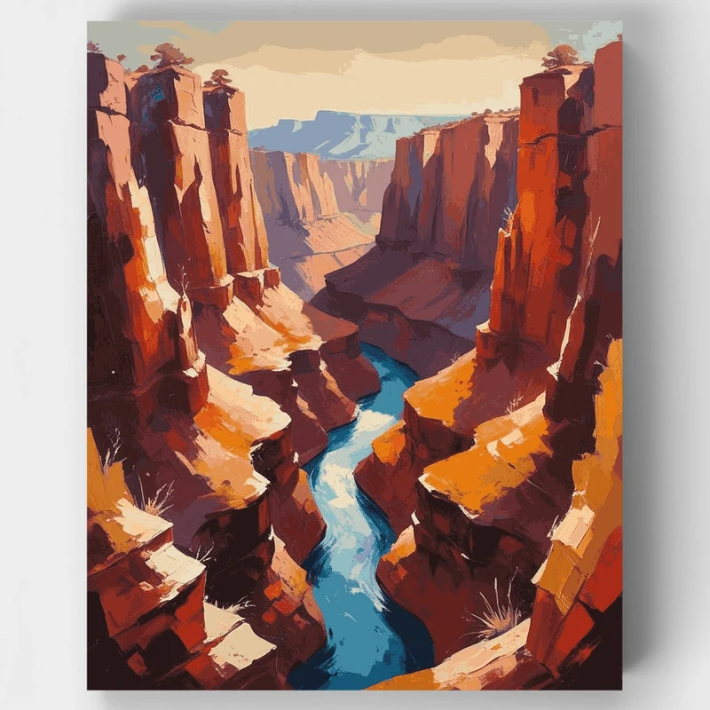Grand Canyon Desert River Canyon - Paint by Numbers Kit