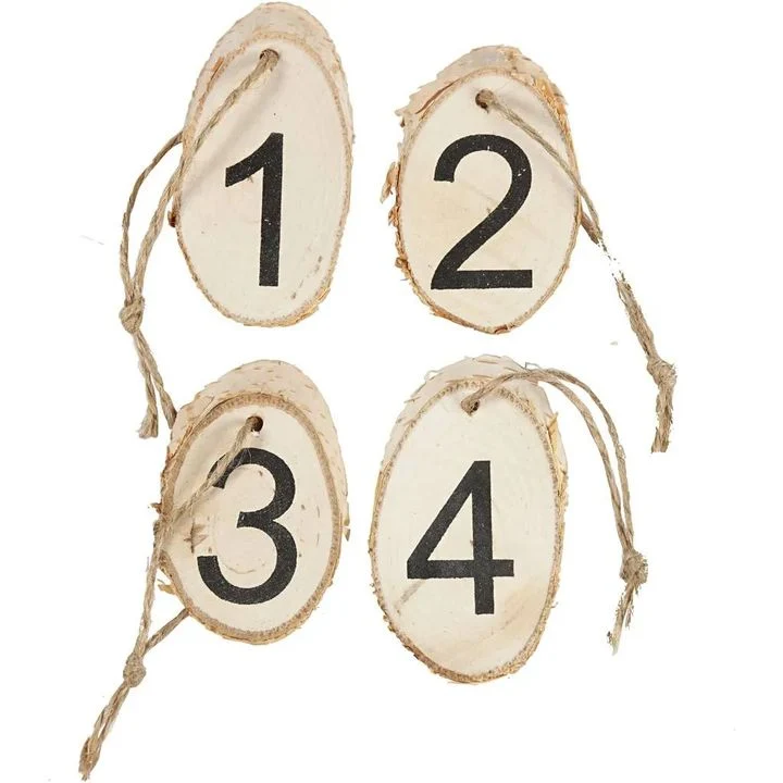 Wooden Oval Slices with String