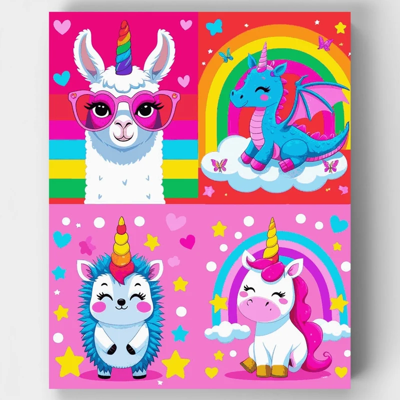 Magical Fantasy Creatures Collection - Paint by Numbers Kit