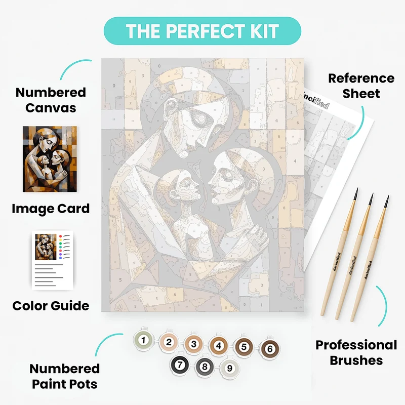 Cubist Family Embrace - Paint by Numbers Kit