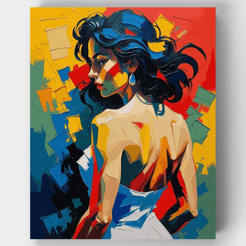 Vibrant Abstract Woman Portrait - Paint by Numbers Kit