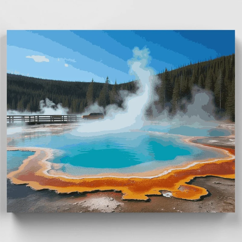 Yellowstone Geothermal Pool Paradise - Paint by Numbers Kit