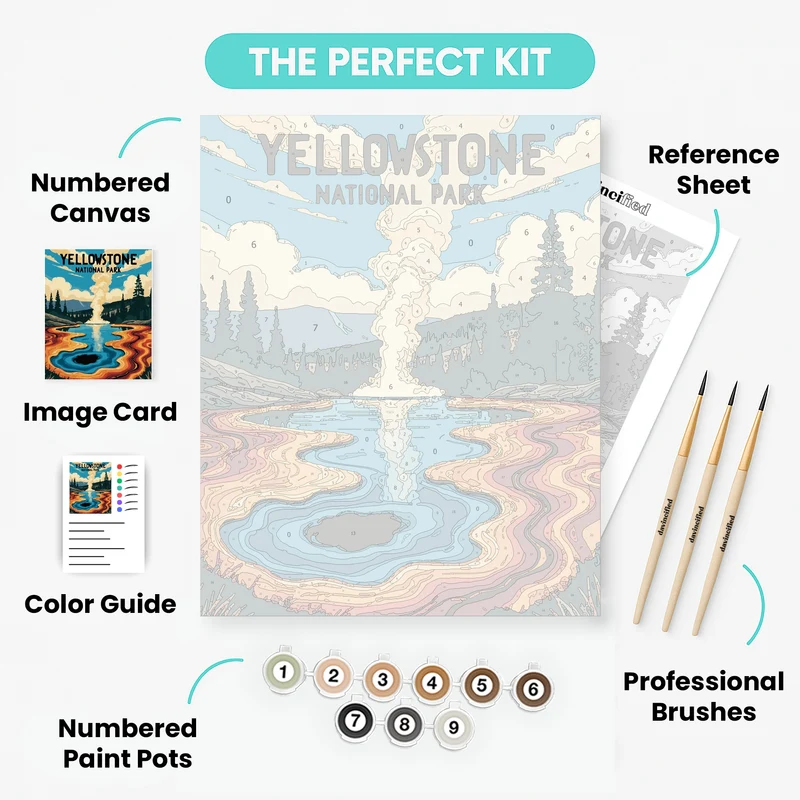 Yellowstone Geothermal Wonder - Paint by Numbers Kit
