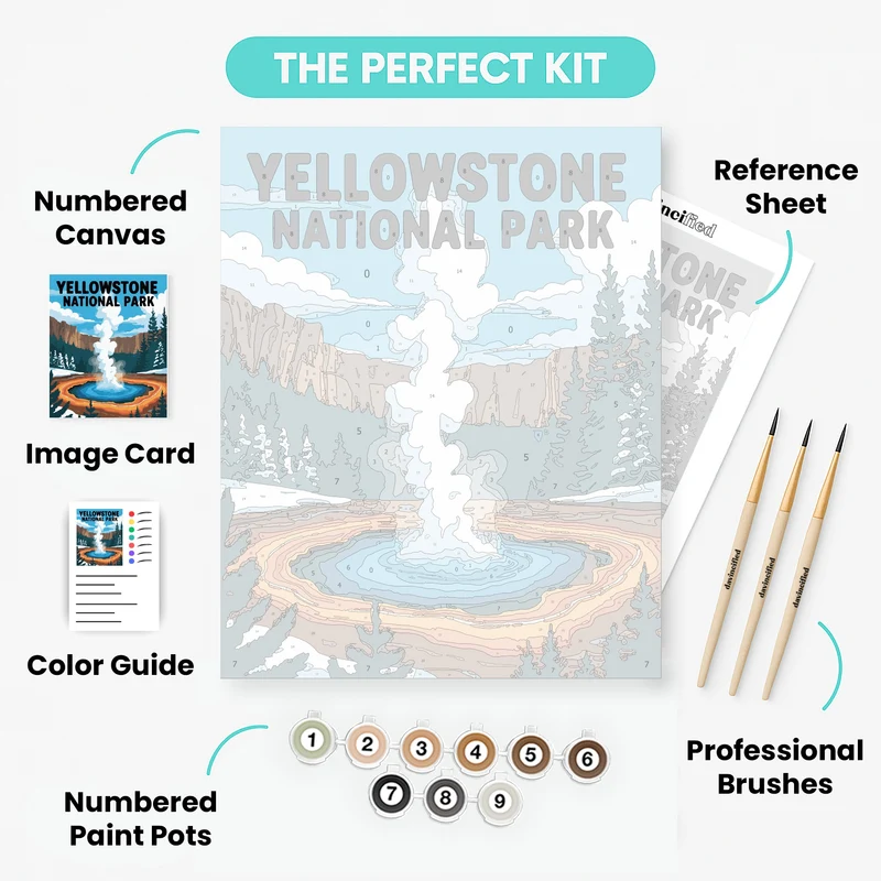 Yellowstone Geyser Winter Wonderland - Paint by Numbers Kit
