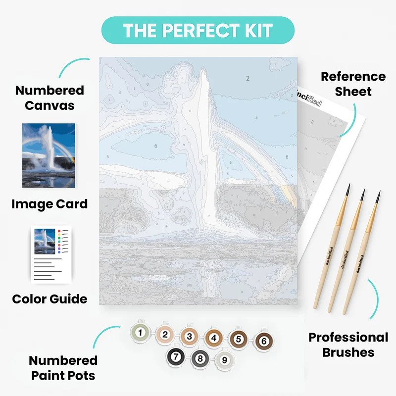 Yellowstone Geyser Rainbow - Paint by Numbers Kit