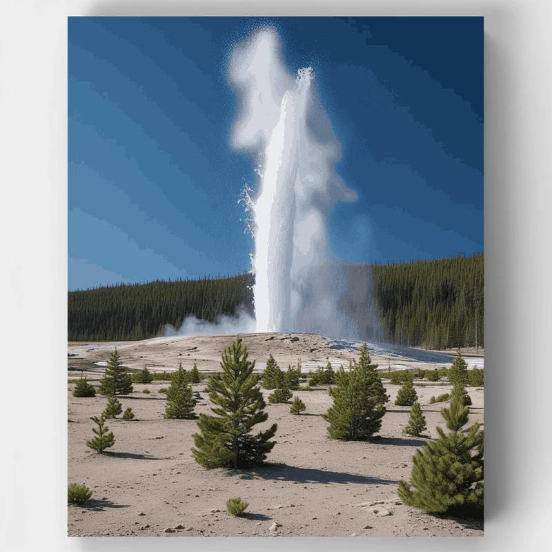 Old Faithful Geyser Yellowstone - Paint by Numbers Kit