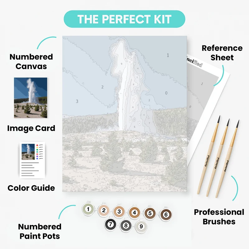 Old Faithful Geyser Yellowstone - Paint by Numbers Kit