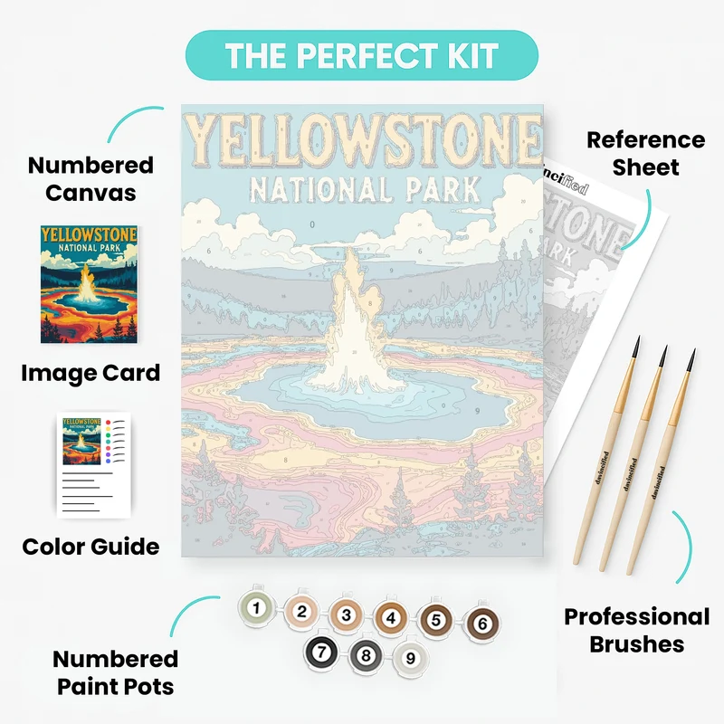 Yellowstone Geyser and Hot Springs - Paint by Numbers Kit