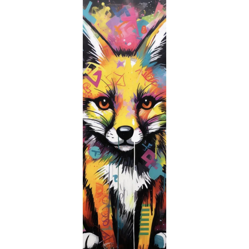 Leinwandbild Fuchs Graffiti Panorama Hoch