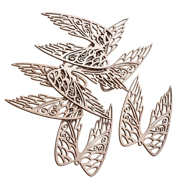 Wooden Wings 9 cm / Set of 6