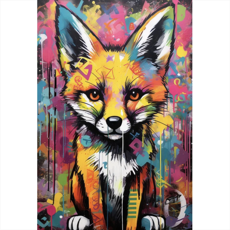 Poster Fuchs Graffiti Hochformat