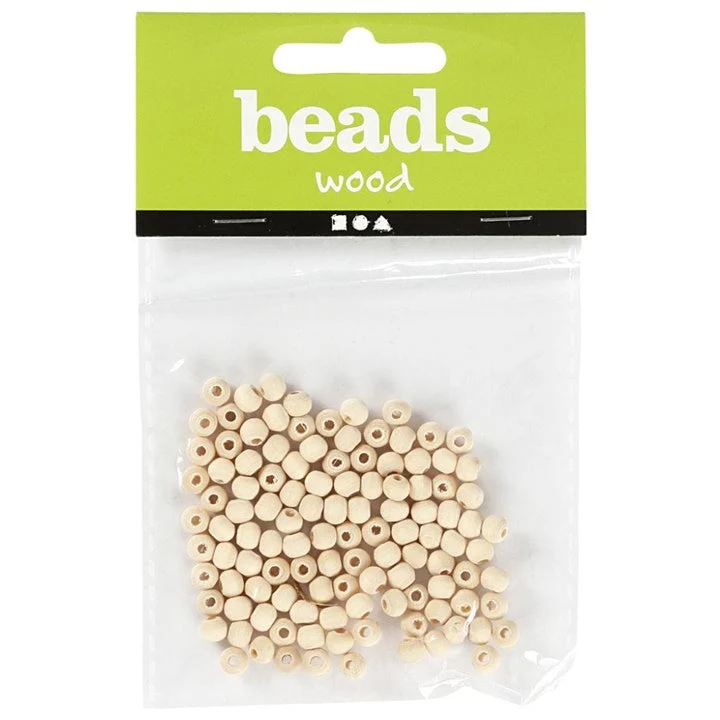 Mini Wooden Beads, 5 mm, 100 pcs