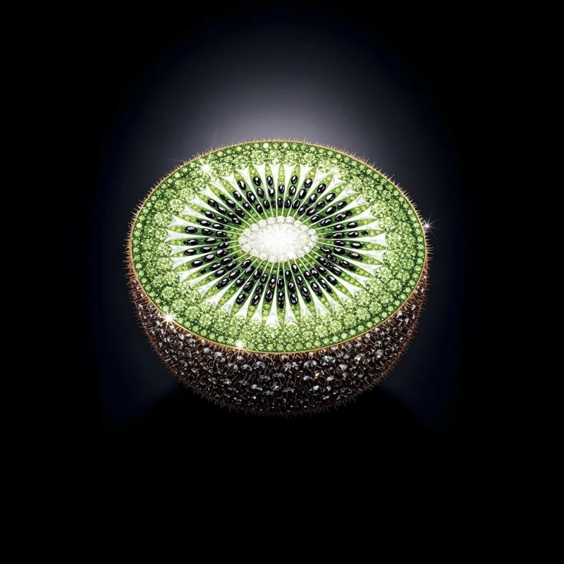 Acrylglasbild Funkelnde edle Kiwi Quadrat