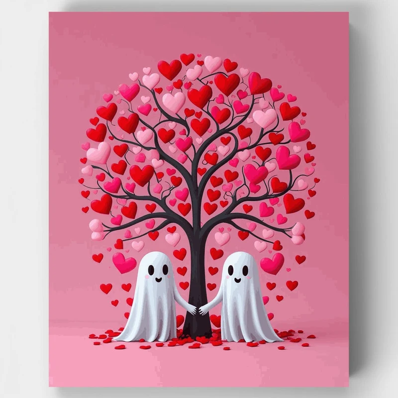 Ghost Love Tree - Paint by Numbers Kit