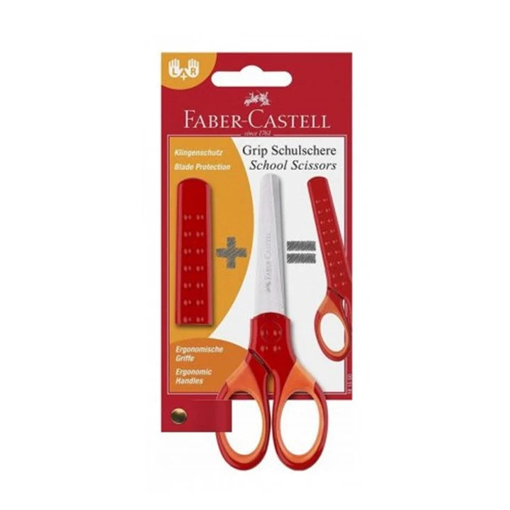 Faber-Castell School Scissors with Case - Red