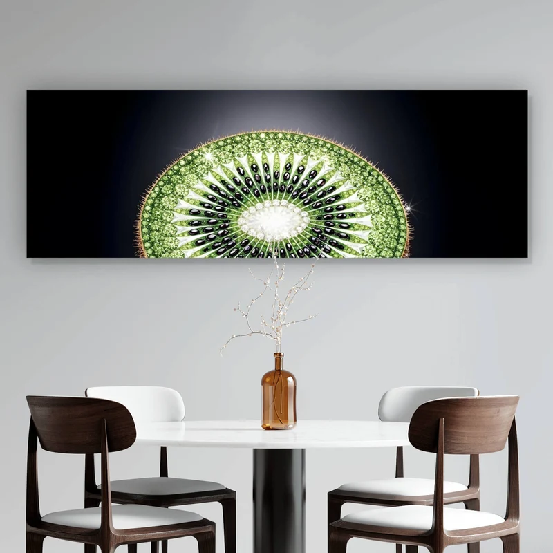 Acrylglasbild Funkelnde edle Kiwi Panorama