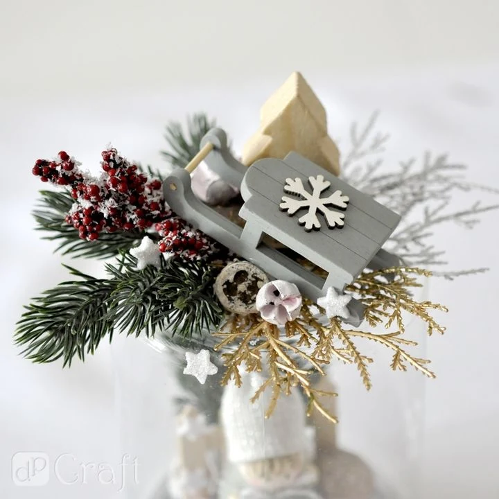 Wooden Decorative Ornaments with Christmas Motifs, Set of 12